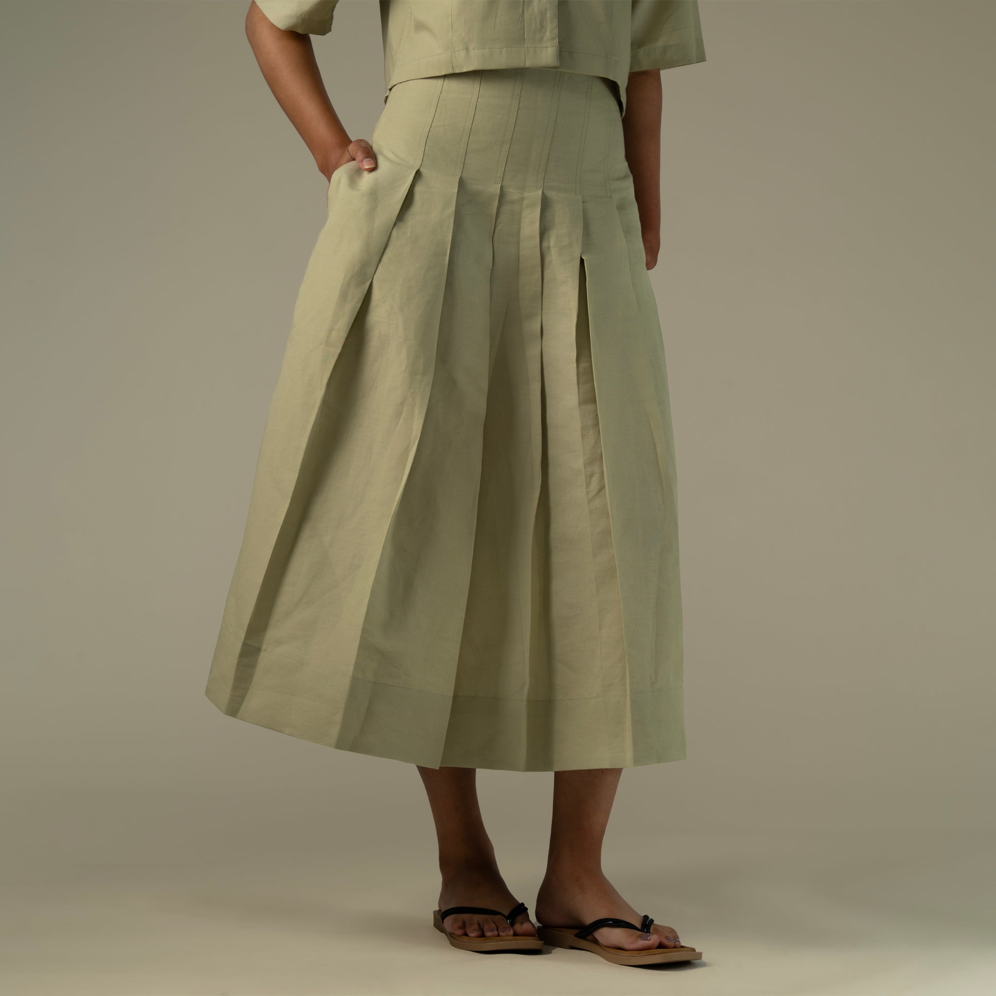 Felicia High-Waisted Pleated Skirt